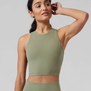 Athleta conscious Olive Crop sports bra 2XL